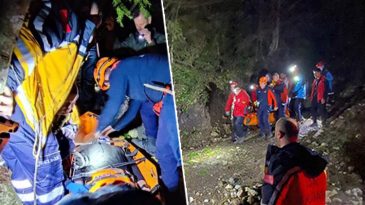 Dengesini kaybeden gen&ccedil;, 30 metrelik u&ccedil;uruma d&uuml;şt&uuml;, film gibi operasyonla kurtarıldı