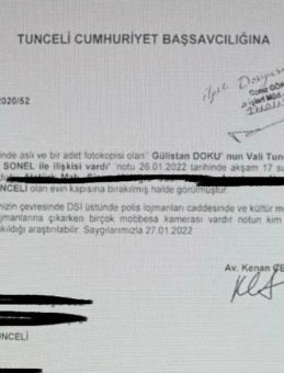 D&ouml;nemin baro başkanına bırakılan G&uuml;listan notu dosyaya girdi