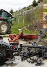 Kastamonu&rsquo;da dehşete d&uuml;ş&uuml;ren kaza! &Ccedil;arpışan trakt&ouml;r ve otomobil ikiye b&ouml;l&uuml;nd&uuml;: Yaralılar var!