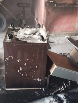 Kelkit&rsquo;te sobaya d&ouml;k&uuml;len tiner parladı: 1 kişi ağır yaralandı!