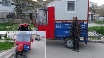 Kiralık ev bulamayınca tarım aracını karavana d&ouml;n&uuml;şt&uuml;rd&uuml;! 'Dışarıda kalmaktansa burada kalıyorum'