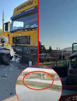 Konya&rsquo;da TIR Faciası! Otomobili Metrelerce S&uuml;r&uuml;kledi!