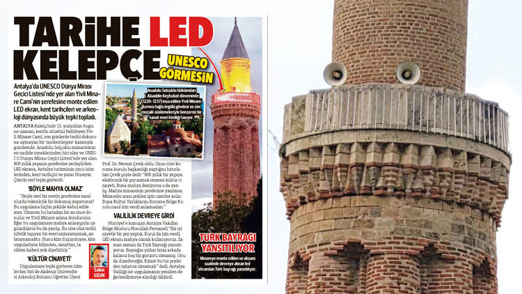 LED&rsquo;in fişi &ccedil;ekildi! H&uuml;rriyet yazdı minare kurtuldu