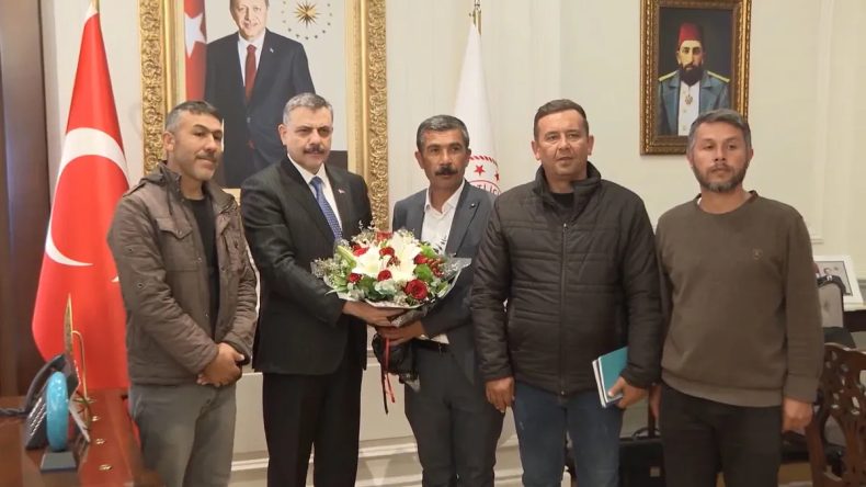 Maden İş&ccedil;ilerinden Bakan &Ccedil;ift&ccedil;i'ye Teşekk&uuml;r Ziyareti