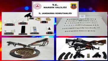 Mardin'de silah ve tarihi eser ka&ccedil;ak&ccedil;ılığı operasyonu: 6 g&ouml;zaltı