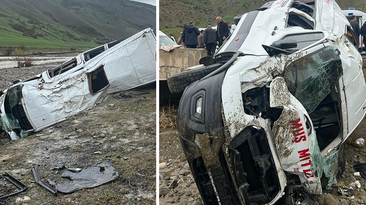 Muş'ta minib&uuml;s devrildi: 16 yaralı