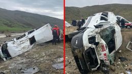 Muş'ta Yolcu Minib&uuml;s&uuml; Dere Yatağına Yuvarlandı: 16 Yaralı!