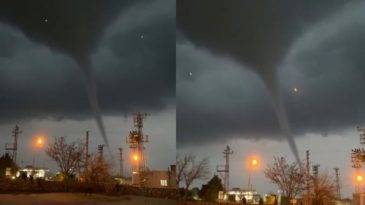 Sağanak &Ouml;ncesi &Ccedil;ıkan Hortum Korkuttu