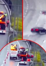Sakarya&rsquo;da feci kaza! Direksiyon hakimiyeti kaybolan otomobil karayolları ekibini ezdi: Korku dolu anlar kamerada&hellip;