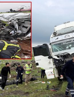 Şanlıurfa'da sabah saatlerinde feci kaza: TIR ile &ccedil;arpışan ara&ccedil; hurdaya d&ouml;nd&uuml;! 2 kişi hayatını kaybetti