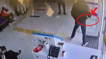 Satırla banka soymaya &ccedil;alıştı