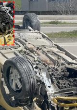 Sinop&rsquo;ta feci kaza! Direksiyon hakimiyetini kaybetti: Takla atarak metrelerce s&uuml;r&uuml;klendi!