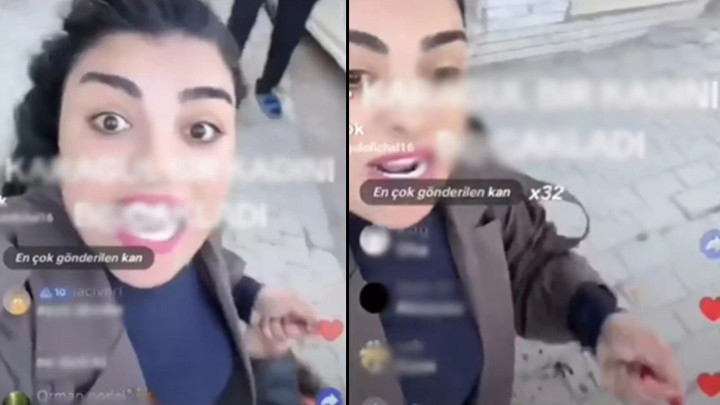 Sokak ortasında şoke eden g&ouml;r&uuml;nt&uuml;ler! TikTok fenomeni Karag&uuml;l, tartıştığı bir kadını bı&ccedil;akladı