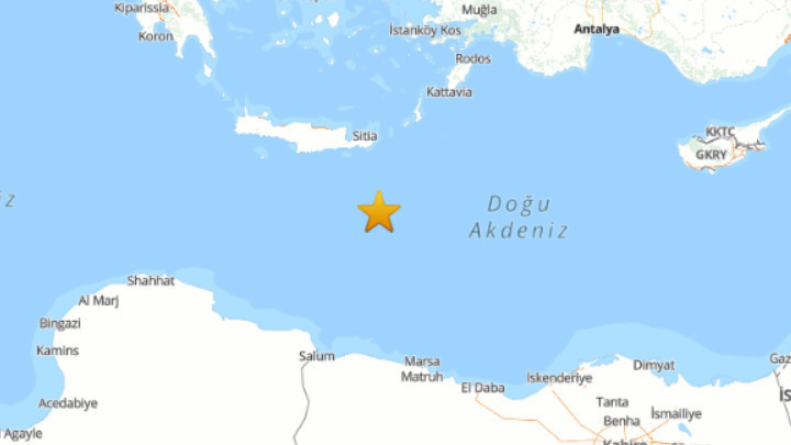 Son dakika… Akdeniz'de 5.0 B&uuml;y&uuml;kl&uuml;ğ&uuml;nde Deprem