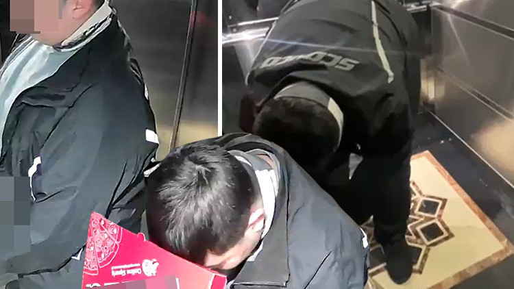 Sosyal medya bu kuryeyi konuşuyor | İğren&ccedil; olay kameraya yansımıştı: Yakalandıktan sonra asans&ouml;r&uuml; temizlettiler