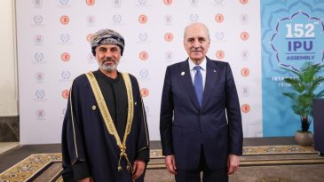 TBMM Başkanı Kurtulmuş, Umman Şura Meclisi Başkanı Al Maawali ile g&ouml;r&uuml;şt&uuml;