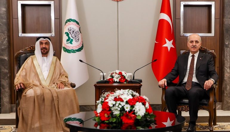 TBMM Başkanı Numan Kurtulmuş, Arap Parlamentosu Başkanı Alyammahi'yi Konuk Etti