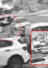 Tekirdağ&rsquo;da akılalmaz kaza! Motosiklet otomobile ok gibi saplandı: S&uuml;r&uuml;c&uuml;n&uuml;n metrelerce savrulduğu anlar kamerada&hellip;