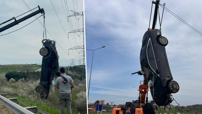 &Uuml;nl&uuml; Sa&ccedil; Ekimi Uzmanı L&uuml;ks Otomobiliyle &Ccedil;ayırlık Alana U&ccedil;tu