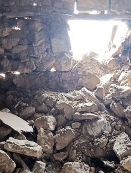 Van’daki depremde bir ahır çöktü!